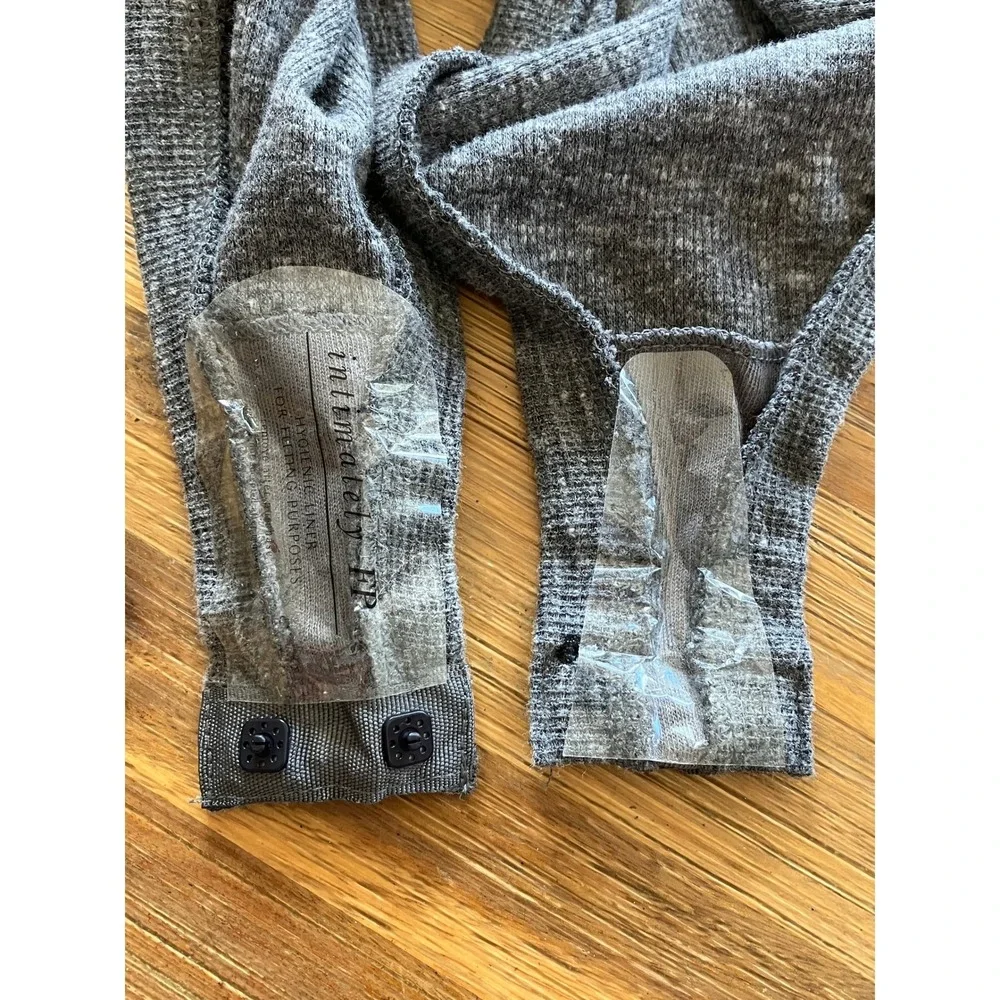 Free People Intimately Dylan Henley Thermal Long Sleeve Bodysuit Grey Small NWOT - Picture 10 of 10